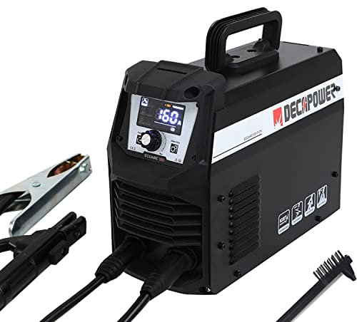 Decapower Inverter Saldatore ad arco MMA ARC Saldatrice IGBT 220V Saldatura ad elettrodi 160 A max 4mm con Hot start, Anti Stick, Arc force