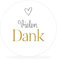 White&ivory, 50x runde Aufkleber, Sticker vielen Dank | stilvolles Design: herz, gold | 4cm Durchmesser | selbstklebend | Gastgeschenke für Hochzeit Taufe Geburtstag