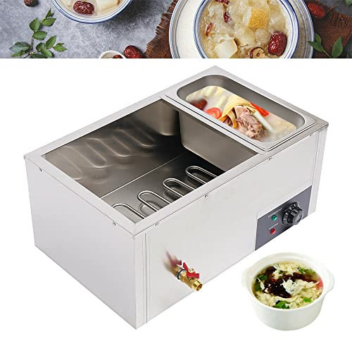 Chauffe-buffet électrique à 3 conteneurs, chauffe-buffet en acier inoxydable, plaque chauffante 220V 850W pour la restauration et les restaurants