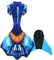 XonyiCos Frauen Meerjungfrauenschwanz mit Monoflosse, Bademode luxuriöser Meerjungfrau Badeanzug, Halloween Kostüme (Blau Orange, M)