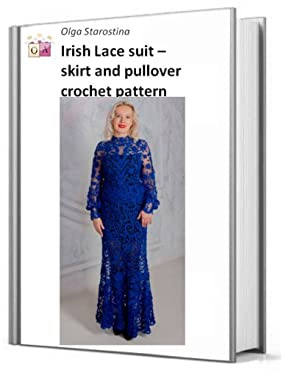 Blue lace suit - skirt and crochet pullover pattern (Modern Irish Crochet Lace Pattern)