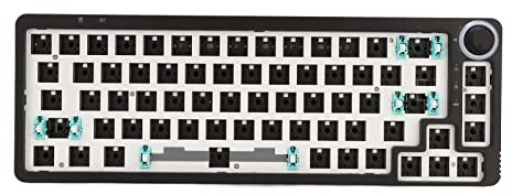 66 Key Mechanical Keyboard, Modular Hot Swappable 3pin 5pin Switch Programmable Mechanical Keyboard, USB C BT 5.0 2.4GHz 3 Mode Keyboard(Black)