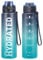 Sahara Sailor Leakproof Water Bottle 500ML, Tritan BPA Free Motivational Sport Drinks Bottle with Clear Time Marker, Lock Cover, Easy Clean Brush, Durable for Gym, School, Hiking, Cycling (1 Bottle)
