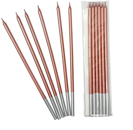 Frau WunderVoll® 24 Geburtstagskerzen, Rosegold metallic matt/Candle, Geburtstag, Kerze, Kuchen, Kuchendeko, Muffin, Muffindeko, Torte, Tortendeko, Hochzeit, Cupcake, Dekoration, Tischdeko