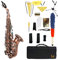Sopransaxophon,KOCAN Rote antike Sopransaxophon B-Taste Holzblasinstrument Instrument Messingmaterial mit Tragetasche Sax Stand Reed Handschuhe Reinigungstuchbürste Sax Strap Mundstück Bürste