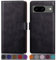 SUANPOT [RFID Schutz für Google Pixel 8 5G Hülle PU Leder Handyhülle Lederhülle Klapphülle Kartenfach Flip Cover für Pixel 8 Handy hülle Leather Wallet Phone Case (Schwarz)