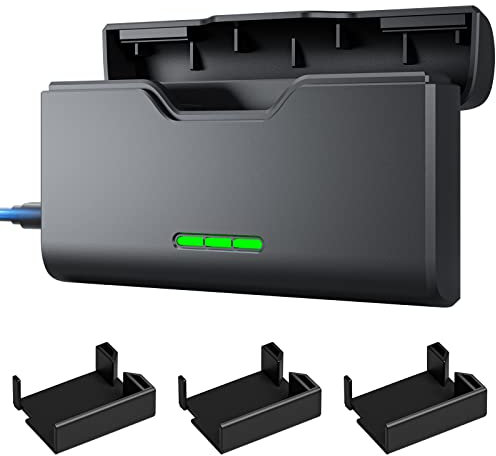 Adaptom Battery Charger for GoPro Hero 11/10/9/8/7/6/5, Fast Charging, Portable Design, 3 Slots, 2 TF Card Storage, LED Charging Status Display, Compatible with Enduro and Standard Battery