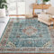 LuxFocus Waschbarer Teppich für Wohnzimmer, Schlafzimmer, Kinderzimmer - Boho Kurzflor Großer Teppich mit Orientalischem Design - Rutschfeste Bodenmatte Braun-Grün 160x230 cm