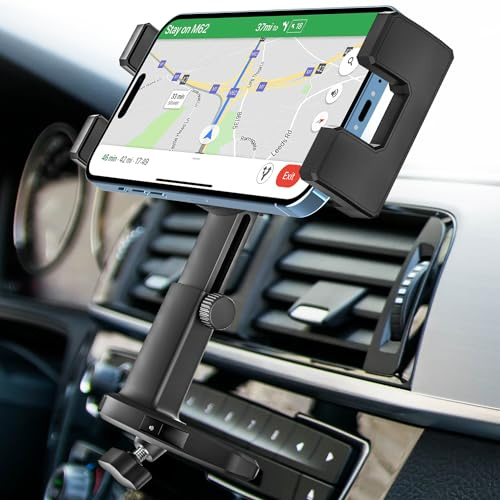 Phone Holder for Car CD Slot [Height Adjustable] CD Player Car Phone Mount, Universal Ultra Sturdy CD Cell Phone Car Mount for iPhone 16 15 Pro Max 14 13 12 11 X 8, Android, All 4.7-6.9 Smartphones