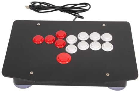 Fight Stick, Street Fighter Game Fighting Joystick con Puerto USB 2.0 5 Teclas Direccionales y 8 Botones de Función Grande