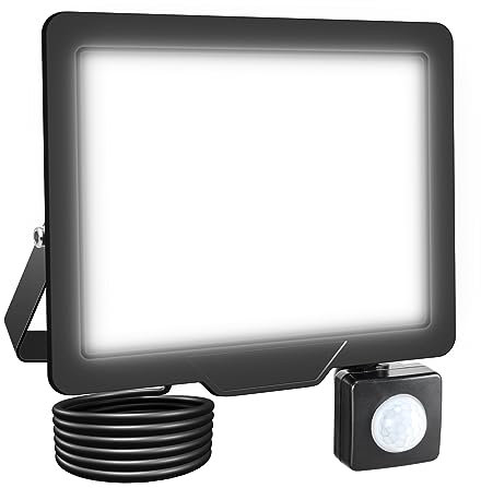 RIGIDON 30W Projecteur LED Avec Détecteur de Mouvement, 3000LM 6000K Blanche Froide Spot LED Extérieur Avec Détecteur IP66 Etanche, Éclairage de Sécurité Extérieur pour Jardin Patio Garage Terrasse