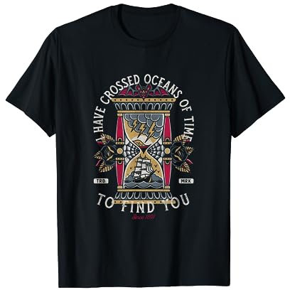 Vampir Sanduhr Traditionelles Tattoo – Vintage Distressed T-Shirt
