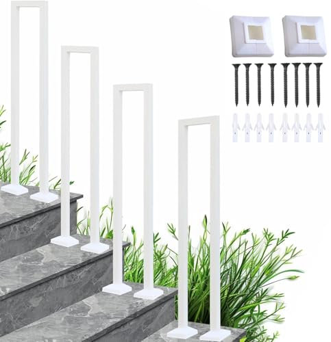 U-förmiger Handlauf, Treppengeländer Innen, Treppengeländer Außen, Handlauf Treppe, Geländer Außen, Nordic Moderner Rutschfester Dekorativer Zaun für Villen, Balkone, Flure (110 * 20, Weiß)