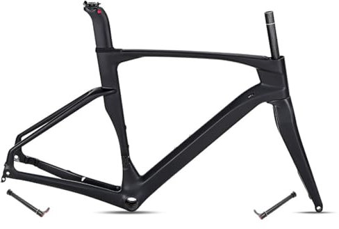 HIMALO Carbon Rennrad-Rahmensatz 700c Scheibenbremse Rennrad-Rahmen 43.5/46/48/50/52/54CM F12x100/R12x142mm Steckachsen-Rahmen Leichtgewicht (Size : 50CM)