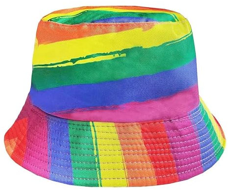 TRIXES Regenbogen-Wende-Eimerhut – Mehrfarbiges Streifendesign – Perfekt für LGBTQIA2s+ – Zeigen Sie Unterstützung und Vielfalt
