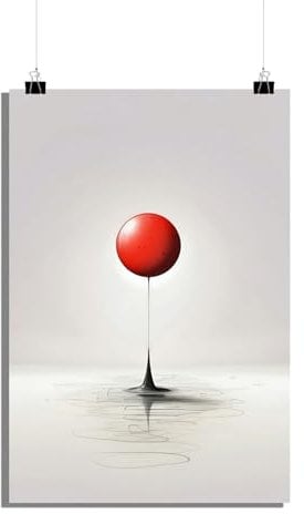 25 Artstreet Abstrakte rote Tropfen Poster | Kunstdruck | 180 g mattes Papier | Wanddeko für Wohnzimmer und Jugendzimmer | 50 x 70 cm