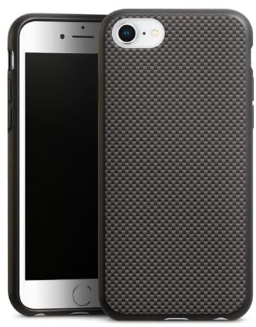 Organic Case Bio Hülle Nachhaltige Handyhülle kompatibel mit Apple iPhone 8 Carbon Textur Metallic Look