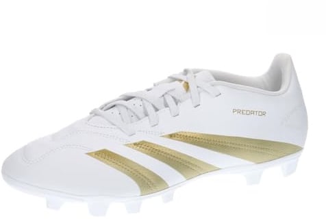 adidas Herren Fussballschuhe Predator Club FxG FTWR White/Gold Met./FTWR White 45 1/3