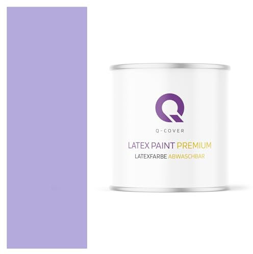 Q-COVER Voc - Vernice in lattice, lavabile, 2 l (circa 14 m²), colore Lilla, colore per interni, colore da parete, classe 2, colore opaco, per chi soffre di allergie, resistente all'abrasione