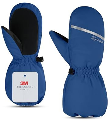 KUTOOK Guanti da Sci per Bambini 4-6 Anni Guanti Invernali Caldi Guanti Neve Bambina Guanti Impermeabili Bambino Termici per Slittino Snowboard Pattinaggio Ciclismo Corsa
