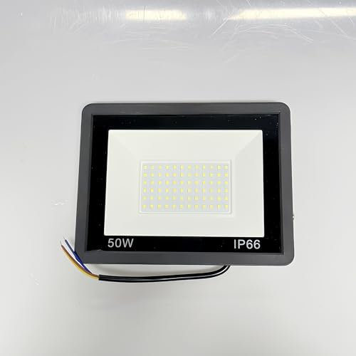 Projecteur Extérieur LED 50W, Imperméable IP66, 5000LM, 6000K Blanc Froid, Floodlight, Lumière de Sécurité Pour Jardin, Cour, Garage