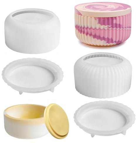 2 Pezzi Stampo per Candela in Cemento Bottiglie Moldes Epossidica Candele con Coperchio Stampi in Silicone per Vasi di Fiori Decorazione Fai Da Te