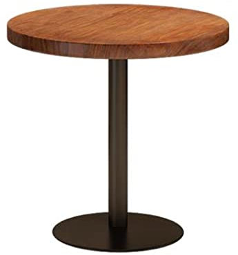 YQINQIN83B Couchtisch Esstisch, rustikaler runder Holztisch mit Metallbeinen for Küche, Wohnzimmer, Balkon, Couchtisch, Bristro-Tisch for Café/Bar/Restaurant, geeignet for 2 Personen Beistelltisch