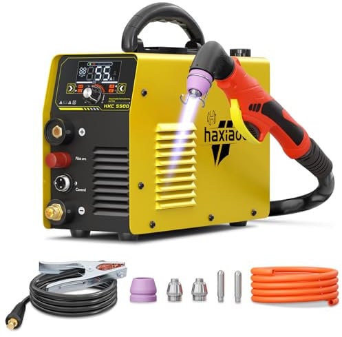 haxiaoer HXC550D 55A Découpeur Plasma, 240v Non Touch Pilote ARC Decoupeur Plasma, affichage LED, 2T/4T/PT, coupe maximale de 18mm