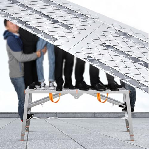 Gerüst Arbeitsplattform Arbeitsbühne Gerüstleiter-Plattform Aus Aluminium, Heim/Garage/Haushaltsbüro/Werkstatt, Gerüst, Trockenbau-Malerhocker Mit Höhenverstellbaren Füßen Und Breiter Brettplatte, Rut