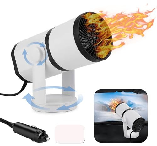 TUIBEIDAMAI Heizlüfter Auto 12v Zigarettenanzünder, 150W Auto Heizung Entfroster, Autoheizung Mit 360 ° Drehhalter, Tragbare Auto Heizung, Car Heater, Heizung Für Autoscheiben und Scheibenenteiser