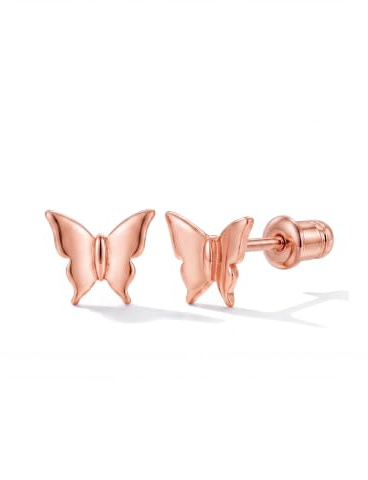 MUMREUES Ohrringe Gold Damen Schleifen Ohrstecker Vergoldet Schmuck | Schmetterling Ohrringe Stecker Gold Hypoallergen,Goldene Ohrringe Damen klein Wasserfest,Schmuck Geschenk für Frauen