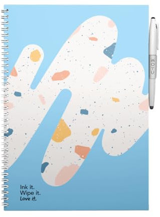 MOYU Erasable Notebook - A4 Stone Paper - Hardcover - Rocky Ice - Multifunctional Pages - Includes Erasable Pen, Cloth, and Pen Holder