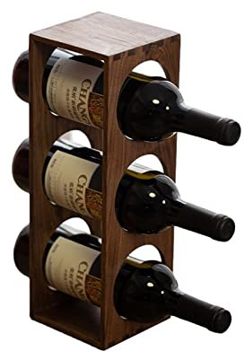 Estante de vino duradero Estante de vino de madera independiente para 3 botellas para cocina comedor despensa práctica