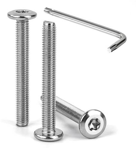 Tunejoy Viti a Testa Piatta Torx M5 x 40 mm Vite a Testa Esagonale Bulloni in Acciaio Inox A2 V2A Bulloni per Mobili con Chiavi a T25 Filettatura Completa 30 Pezzi