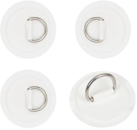 NUWIQ Teiliges D Ring Patch, Edelstahl D Ring Patch, Für Schlauchboote, Sup Zubehör,Kajaks, Schlauchboote, Sup Board, D Ring PVC Patch, Kajak Zubehör, Kanu, Rafting Zubehör, Kein Kleber Enthalten (8)