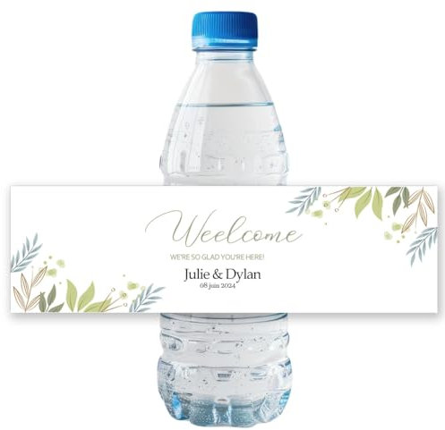 Personalised Wedding Water Bottle Labels Thank You, Personalised Bottle Stickers for Wedding Celebrations. Wraps Sticker Water Bottle Labels for Birthday Baby Shower(A8)
