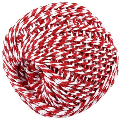 HSTWODE Lot de 10 cordons en coton de 1,5 mm - 1,5 mm - Pour emballage de Noël - Fil à rôtir pour cuisiniers et bouchers - Résistant à la chaleur (02#rouge et blanc)
