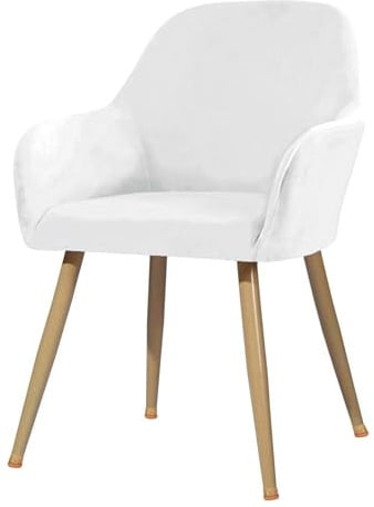 VFGFDJNDFX Stuhlhussen Mit Gebogener Rückenlehne, Stretch Samt Stuhlbezug Mit Stuhlbeinkappen, Armlehnstuhl Bezug 2er/4er/6er Set Für Esszimmer Küche Hotel (Creme Weiß,2er-Pack)