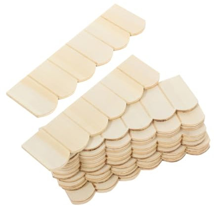 PERSELOSO 36stücke Teiliges Holz-dachziegel Für Puppenhaus Miniatur Dachschindeln Aus Holz Zubehörteile Für Kreativen Modellbau Und Landschaftsgestaltung Kindersicher Und