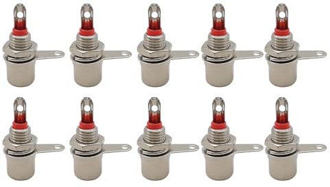 10 Stücke Vernickelt Cinch-buchse Chassis Panel Mount Adapter Cinch-stecker Jack Audio Verstärker Löten Stecker(10 Red)