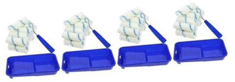 NUOBESTY 4 Sätze Malroller für Wandfarbe Teiliges mit Ersatzrollen und Rahmen für Präzises Streichen von Ecken und Kanten Kompatibel Leicht und Tragbar