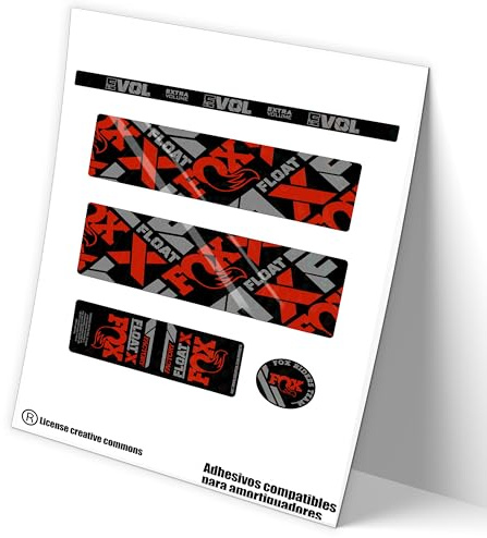 Ref: VP481 Aufkleber, kompatibel mit Stoßdämpfer, FOX FLOAT X FACTORY 2021-22 MTB, Sticker, Aufkleber, Aufkleber für Mountainbikes. (Rot)