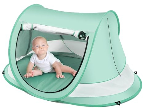 Tente Popup pour Bébé, 110x70x50cm,Dôme Anti-UV, Abri De Plage Léger avec Moustiquaire, pour Le Camping, La Plages Les Pique-niques, Simple Installer