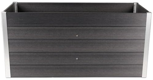 HORI® WPC-Hochbeet Pflanzkasten Gemüsebeet Frühbeet Gartenbeet | 3 Größen verfügbar | Farbe: Anthrazit mit Holzoptik | Langlebig, wetterfest & pflegeleicht Größe: 160 x 70 x 75 cm