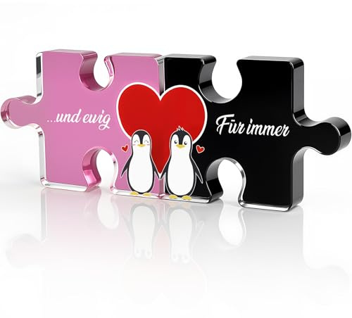 Maitys Partner Geschenke für Frauen Männer Valentinstag Ich Liebe Dich Geschenk Acryl Heimat Dekoration Paar Pinguin Geschenke für Sie Ihn Geburtstag Jahrestag (Romantisch)