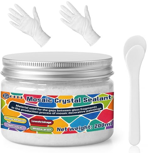 LAMXIN 200g Weiß Fugenmasse Mosaik, Mosaik Fugenmasse, Mosaikmörtel, Geeignet für Mosaiksteine/Keramik, für Dekorative Steine, DIY-Projekte und Mehr