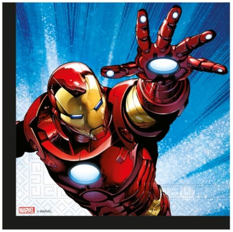Procos Avengers Napkins, 33 x 33 cm, 2-Ply, Pack of 20, FSC, Birthday, Theme Party