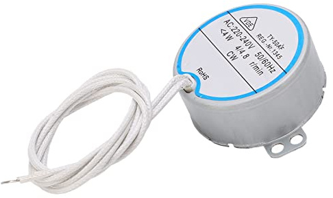 ViaGasaFamido Synchronous Turntable Motor CW Electric Motor AC220‑240V Stainless Steel Rubber Plastic for Cup Turner Popcorn Machines Electric Fans Household Appliances