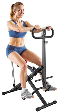 VEVOR Squat Machine, Deep Squat Rowing Machine for Home, Easy Setup & Foldable Exercise Equipment, Glute Trainer Machine with 3 High-Strength Resistance Bands, Glutes & Leg Home Workout Machine, Black