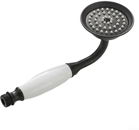Antiker goldfarbener Duschkopf, Edelstahl, wassersparender Duschkopf mit Schlauch, Vintage-Stil, Badezimmer-Duschkopf für ein luxuriöses Gefühl (schwarz)